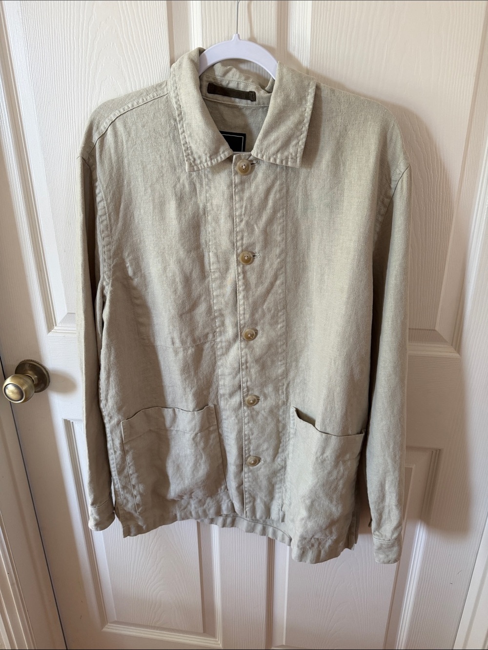 Todd Snyder Lightweight Button-Up Jacket in Light Beige Sz M Box55